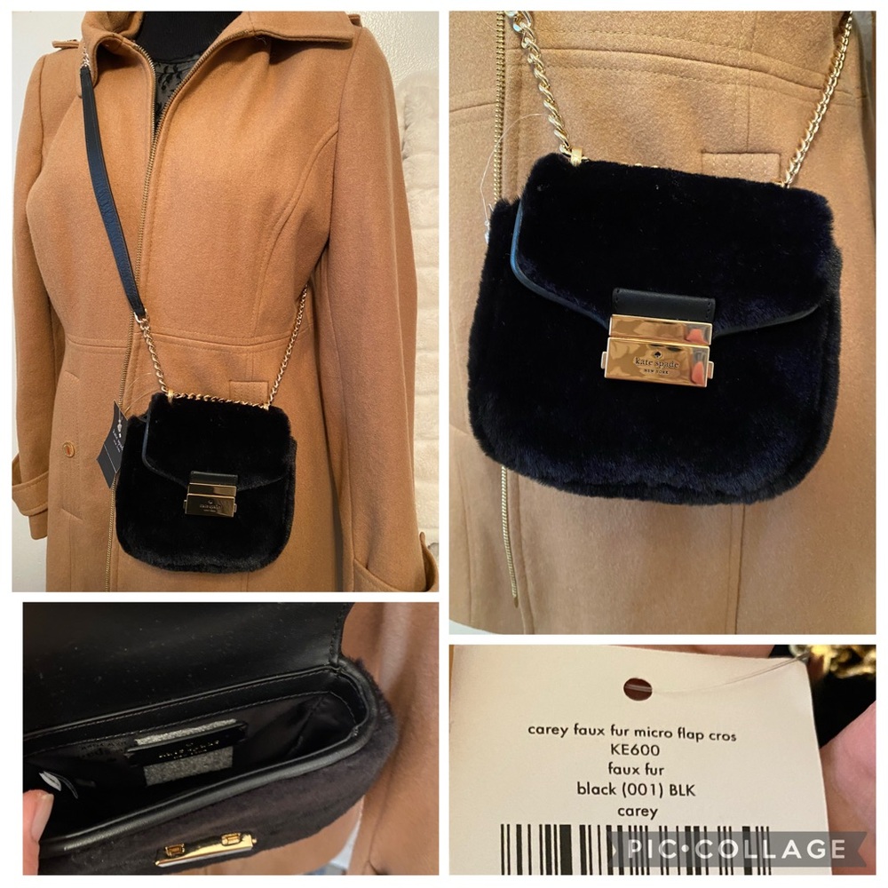 ❤️Flash SALE❤️✨🆕✨Brand New Kate Spade Black Fur Crossbody Bag